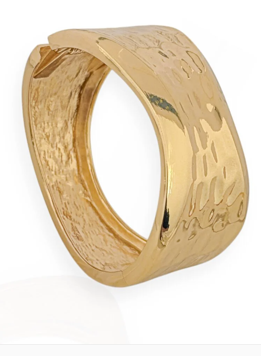 Bracelete Folheado a Ouro 18k Martelado - Ouro