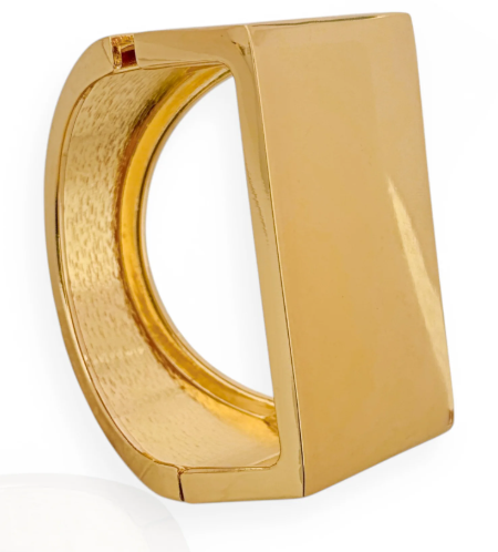 Bracelete Folheado a Ouro 18k Formato Geométrico Quadrado - Ouro