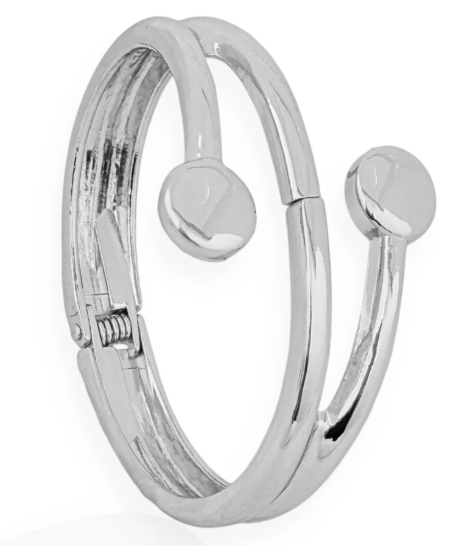 Bracelete Folheado Prata Jade - Prata