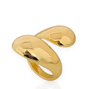 Anel Folheado a Ouro 18k Gotas Regulável - Ouro